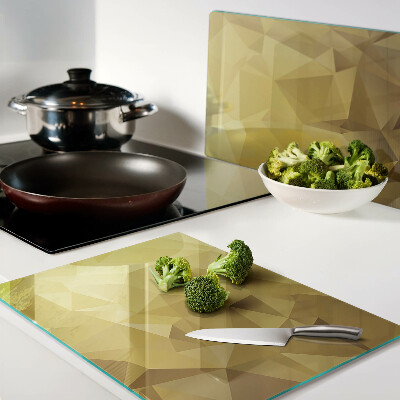 Deska kuchenna szklana Geometria w odcieniach złota