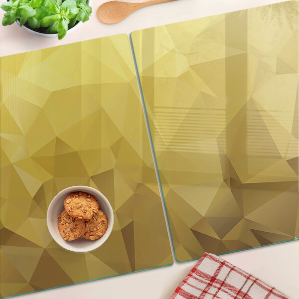 Deska kuchenna szklana Geometria w odcieniach złota