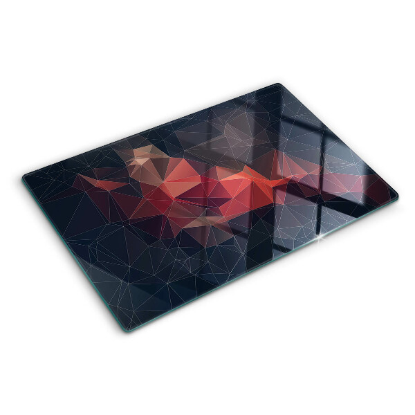 Deska kuchenna szklana Abstrakcyjna geometria w odcieniach czerwieni