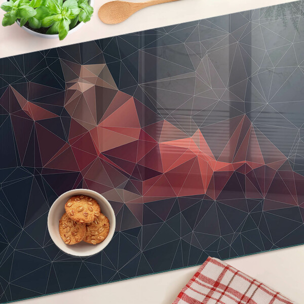 Deska kuchenna szklana Abstrakcyjna geometria w odcieniach czerwieni