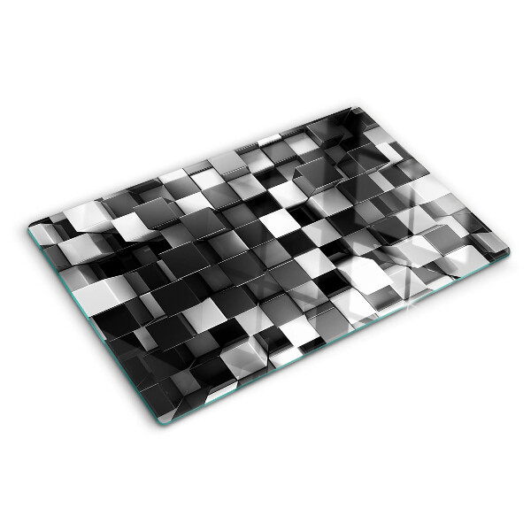 Snijplanken van glas Schaakbordmotief in zwart-wit tinten