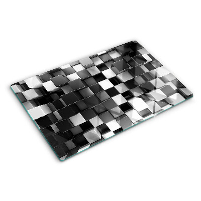 Szklana deska do krojenia Motyw szachownicy w odcieniach czerni i bieli