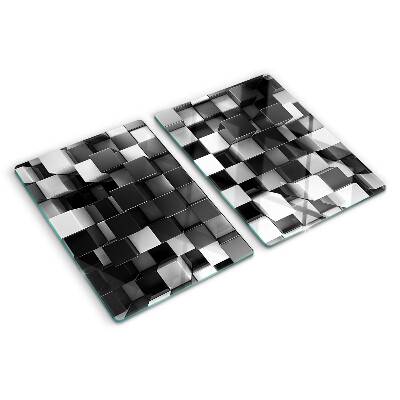 Szklana deska do krojenia Motyw szachownicy w odcieniach czerni i bieli