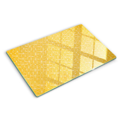 Szklana deska kuchenna Kwiat życia na żółtym tle