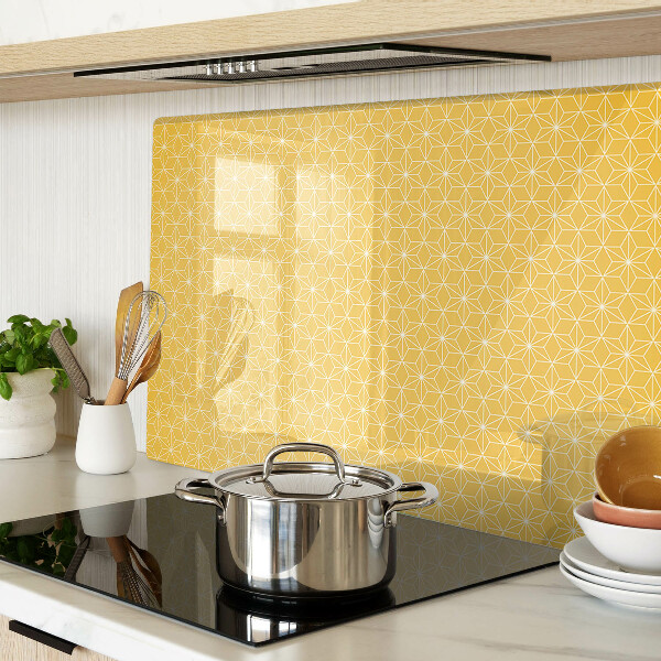 Szklana deska kuchenna Kwiat życia na żółtym tle