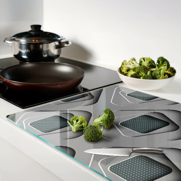 Snijplanken glas Geometrische patronen in grijstinten