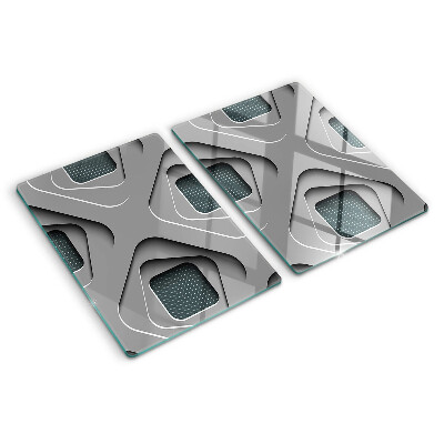 Snijplanken glas Geometrische patronen in grijstinten
