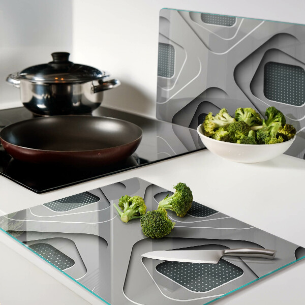 Snijplanken glas Geometrische patronen in grijstinten