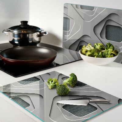 Snijplanken glas Geometrische patronen in grijstinten