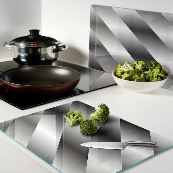 Deska kuchenna szklana Geometryczne wzory w odcieniach szarości