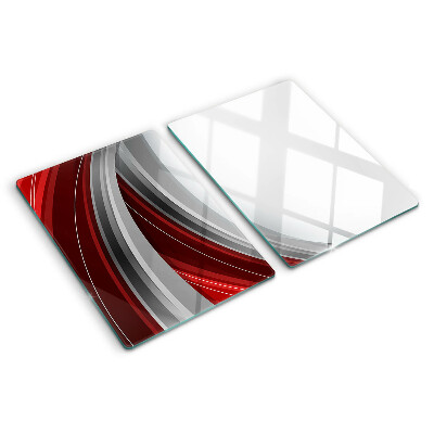 Snijplanken glas Abstracte golven in rood en grijs