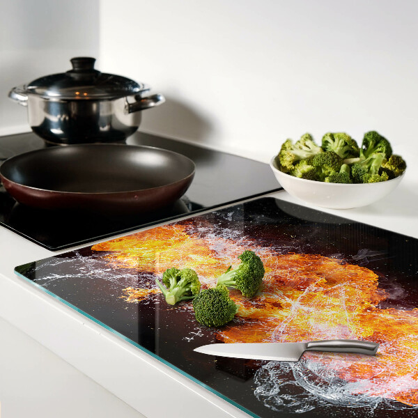 Snijplanken van glas Vuur en water