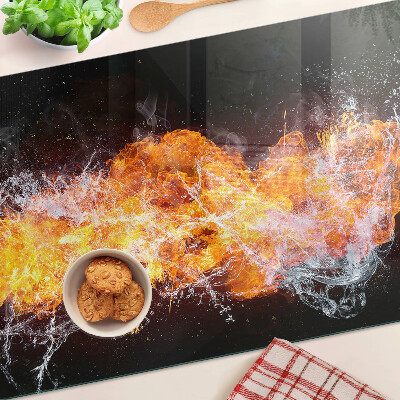Deska kuchenna szklana Ogień i woda