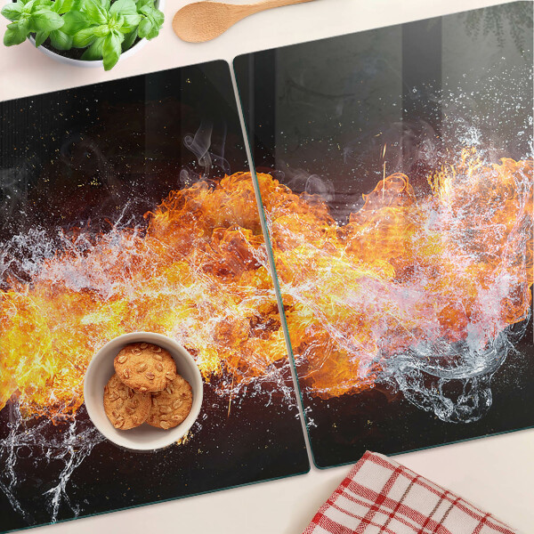 Snijplanken van glas Vuur en water