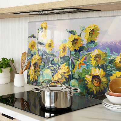 Deska kuchenna szklana Słoneczniki w ogrodzie