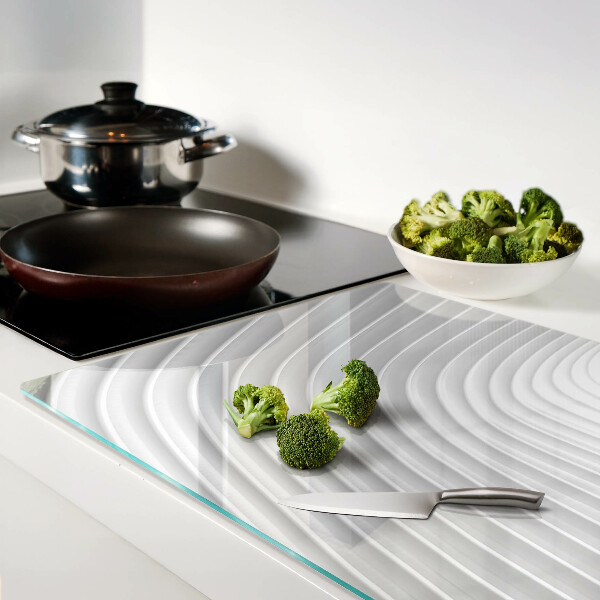 Szklana deska do krojenia Fale i linie w odcieniach szarości