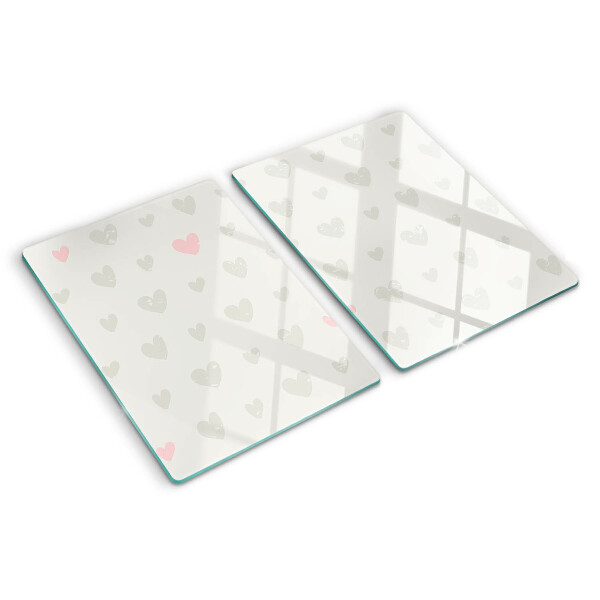 Snijplanken glas Harten in verschillende kleuren