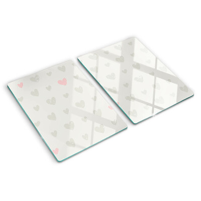 Snijplanken glas Harten in verschillende kleuren