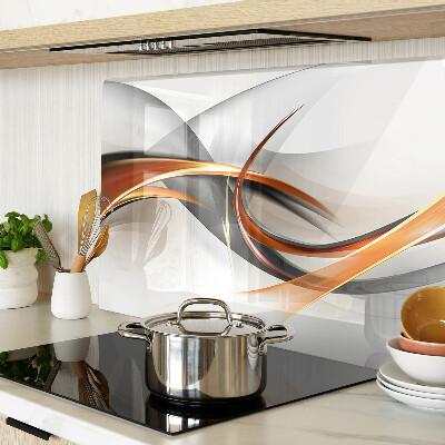 Szklana deska kuchenna Abstrakcyjne fale w odcieniach złota