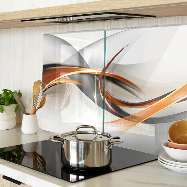 Szklana deska kuchenna Abstrakcyjne fale w odcieniach złota