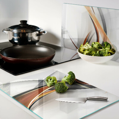 Szklana deska kuchenna Abstrakcyjne fale w odcieniach złota