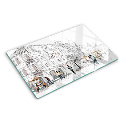 Snijplanken van glas Het caféleven in de stad