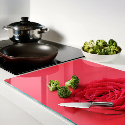 Deska kuchenna szklana Czerwona róża na tle