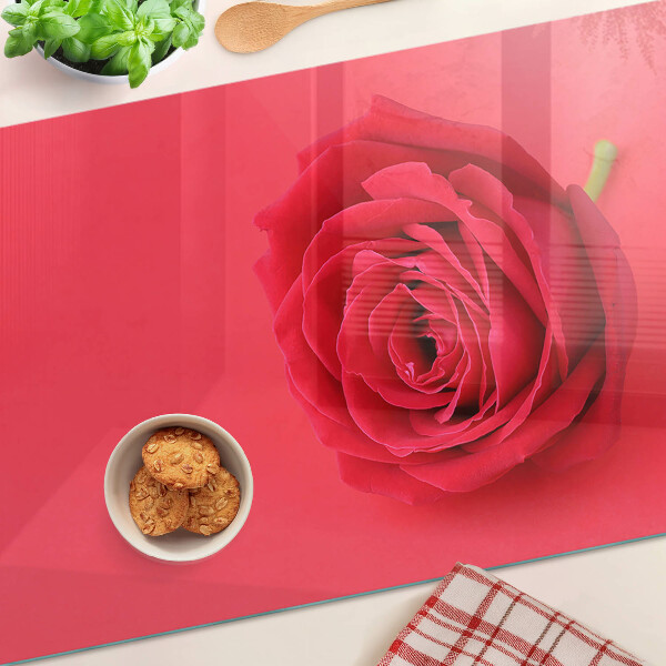 Deska kuchenna szklana Czerwona róża na tle