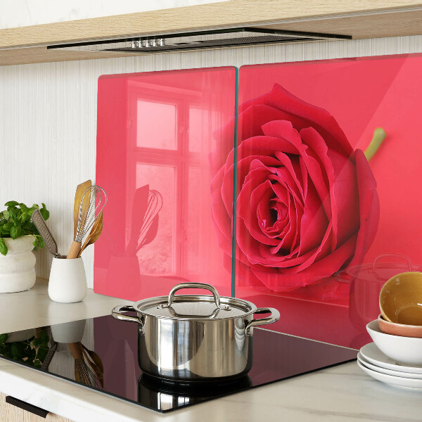 Deska kuchenna szklana Czerwona róża na tle
