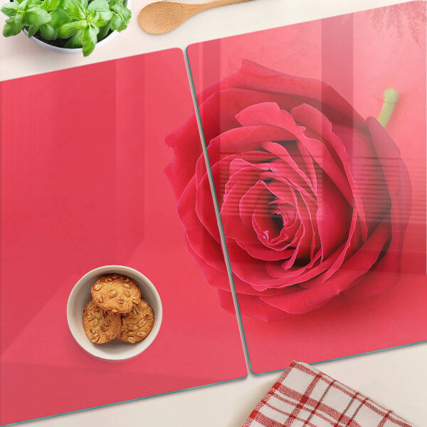 Deska kuchenna szklana Czerwona róża na tle