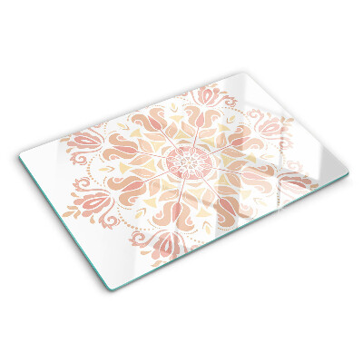 Glazen snijplanken Mandala in roze tinten