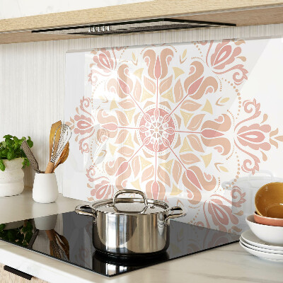 Szklana deska do krojenia Mandala w odcieniach różu