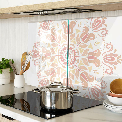 Szklana deska do krojenia Mandala w odcieniach różu