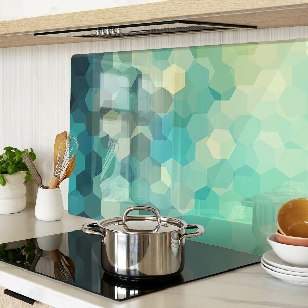 Szklana deska do krojenia Geometryczne heksagony w odcieniach błękitu