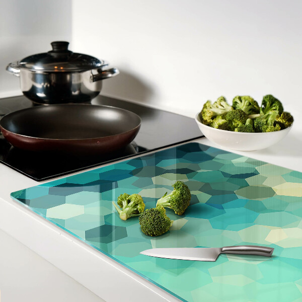 Snijplanken glas Geometrische zeshoeken in verschillende blauwtinten