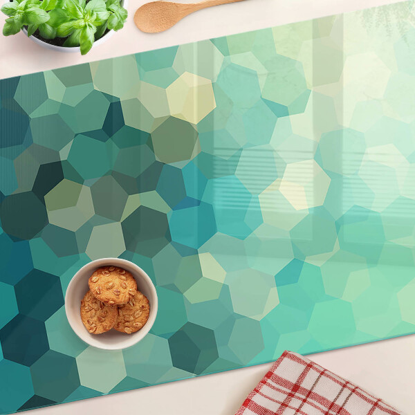 Szklana deska do krojenia Geometryczne heksagony w odcieniach błękitu