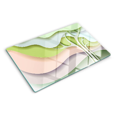 Glazen snijplanken Abstracte golven in pastelkleuren