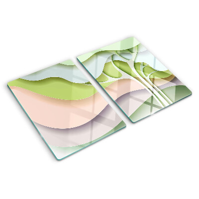 Glazen snijplanken Abstracte golven in pastelkleuren