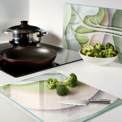 Glazen snijplanken Abstracte golven in pastelkleuren