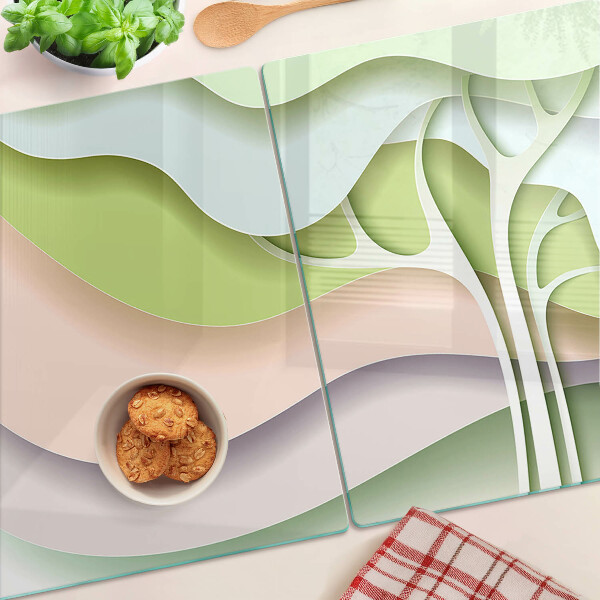 Glazen snijplanken Abstracte golven in pastelkleuren