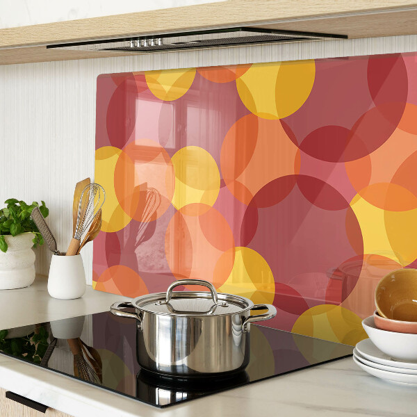 Szklana deska kuchenna Kolorowe okręgi w ciepłych tonach