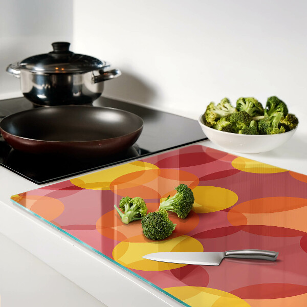 Szklana deska kuchenna Kolorowe okręgi w ciepłych tonach