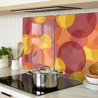 Glazen snijplanken Kleurrijke cirkels in warme tinten.