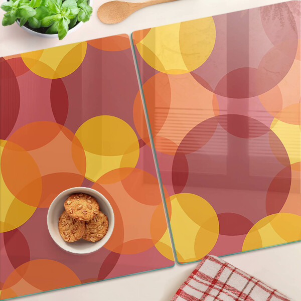 Szklana deska kuchenna Kolorowe okręgi w ciepłych tonach