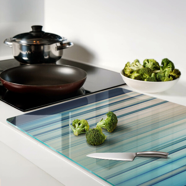 Szklana deska kuchenna Abstrakcyjne linie w odcieniach niebieskiego