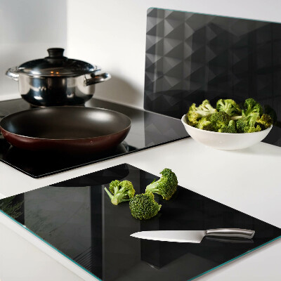 Deska kuchenna szklana Geometryczne wzory w odcieniach czerni