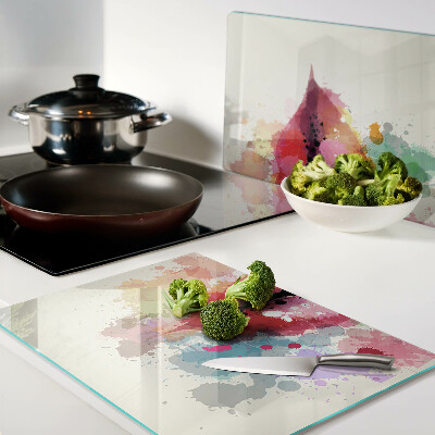 Szklana deska kuchenna Usta w kolorowych plamach