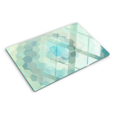 Szklana deska kuchenna Geometryczne kształty w odcieniach niebieskiego