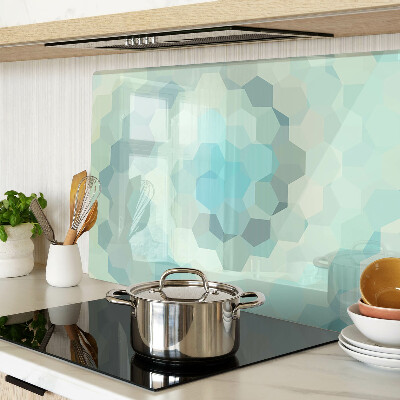 Szklana deska kuchenna Geometryczne kształty w odcieniach niebieskiego