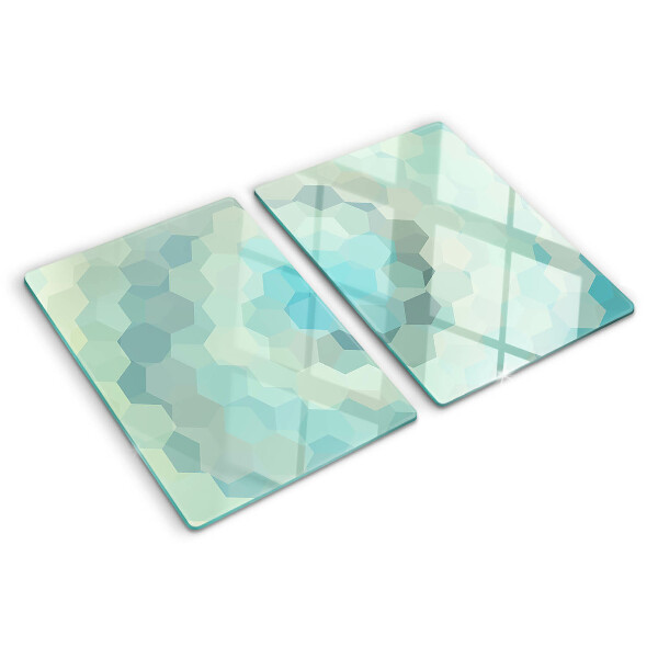 Snijplanken glas Geometrische vormen in blauwe tinten